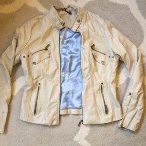 Faux Leather Cream Jacket